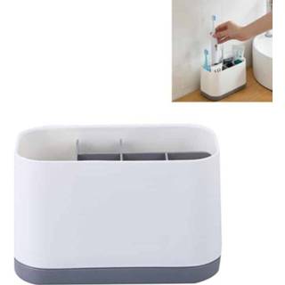 👉 Tandenborstel grijs active Afneembare Tandpasta Opslag Toiletset Plank (grijs)