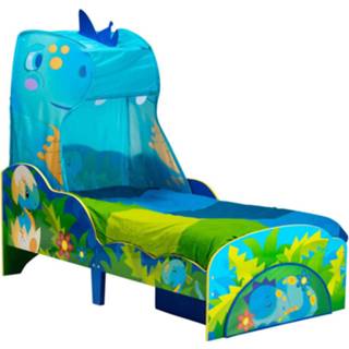 👉 Dinosaurus blauw groen peuters Worlds Apart Peuterbed Met Lade 142x77x138 Cm 5013138669617