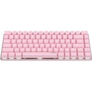 👉 Switch wit blauw roze Ajazz AK33 82 Keys USB Wired Mechanical Keyboard Monochromatic White Backlight Gaming Office Pink with Blue Switches