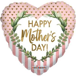 👉 Folieballon folie hart active lichtroze''Happy Mother's Day''hart (45 cm)