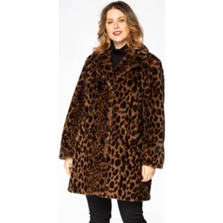 👉 Mantel bruin mannen faux fur BROWN LEOPARD 48