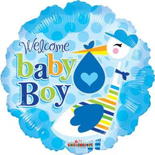 👉 Folie active baby's jongens ballon Baby boy Stork, 46cm