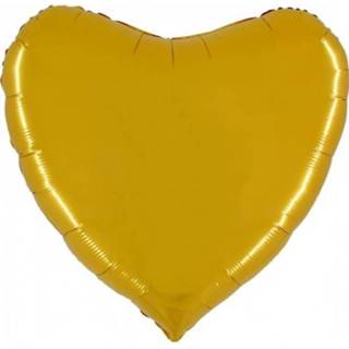👉 Folieballon Hart 90 cm - Goud