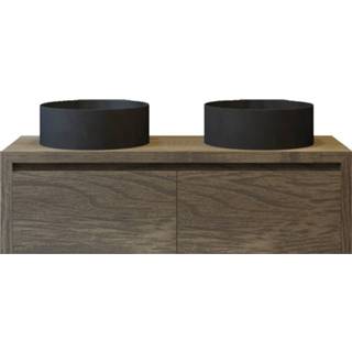 👉 Waskom bruin MDF ares Badkamermeubelset Gliss 120 cm Met 2 Laden Havanna Brown 8719304905400