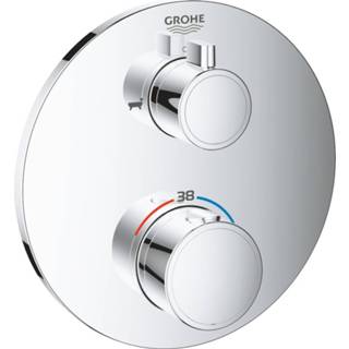 👉 Thermo staat chroom Grohe Grohtherm afdekset thermostaat met stop/omstelkraan 24077000 4005176466007