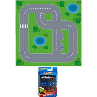 👉 Speelkleed karton multikleur Speelgoed Stratenplan Wegplaten Dorpje Set Met Auto Speelsetje - Kartonnen Diy Wegen 8719538771574