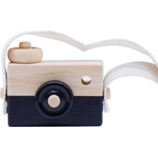 👉 Ornament zwart houten active kinderen camera fotografie rekwisieten creatieve handgemaakte speelgoed foto decoratieve ornamenten (zwart)