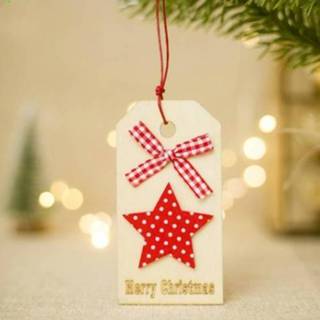 Ornament houten active 2 STUKS Kerst Ambachten Creatieve Teken Ornamenten Kerstboom Decoratie Bord (Ster)