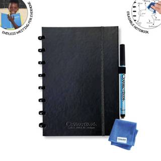 👉 Notitieboek zwart Correctbook A5 Hardcover: uitwisbaar / herbruikbaar notitieboek, blanco, Ink Black (zwart) 7110763830523