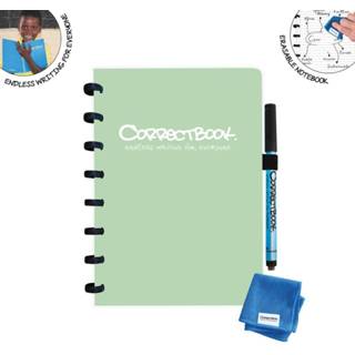 👉 Notitieboek zwart Correctbook A5 Original: uitwisbaar / herbruikbaar notitieboek, gelijnd, Misty Mint (muntgroen) 8720165125760