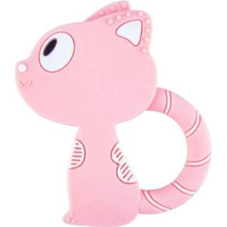 👉 Stokje roze siliconen active baby's kinderen MJYJ019 2 PCS babybijtring molaire stok speelgoed, kleur: vos-roze