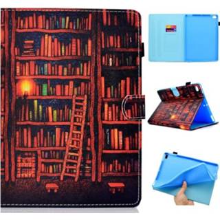 👉 Boekenplank active Voor iPad 5/6 Gekleurde tekening Stiksels Horizontale flip lederen tas, met houder en kaartsleuven slaap- / wekfunctie (boekenplank)