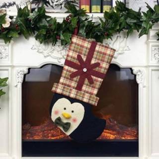 👉 Kerstsokken active kinderen Kerstsok Gift Bag Kerstboomversiering Hanger (Pinguïn)