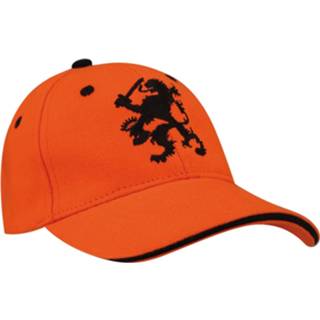 👉 Leeuw|leeuwen|oranje| active oranje Nederland supporter pet/cap met leeuw voor volwassenen