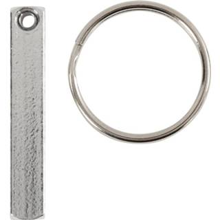 👉 Knutselset staal zilver zilverkleurig Impressart Sleutelhangers 40 Mm 6 Stuks 11499047124
