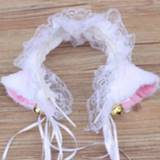 👉 Hoofdband wit active vrouwen Cute Lace Cat Ears dames haartoebehoren (wit)