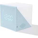 👉 Wekker blauw active Kubuswekker met LED-nachtlampje USB-oplader Cartoon Kleurrijke (blauw)