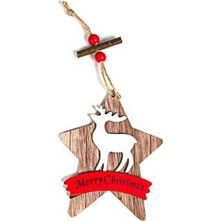 👉 Kerstboom houten active 2 stuks kerst kleine tag creatieve decoratie hanger (herten)