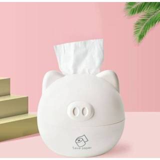 👉 Opbergdoos wit active 3 STKS Creatieve Eenvoudige Cartoon Piggy Tissue Box Desktop Toilet (Wit)