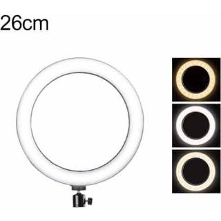 👉 Zelfontspanner active Live-uitzending Dimring LED Schoonheidsselfielicht met statiefkogelkop, Selfielicht Diameter: 26 cm