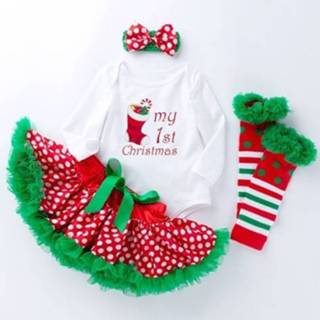 👉 Rompertje 66 active baby's Baby Christmas Cartoon Romper met lange mouwen Net gaas Tutu-set (kleur: sneeuwman sokken maat: 66)