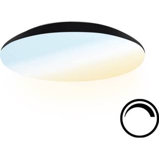 👉 Plafondlamp zwart kunststof Dimbare LED 12W Lichtkleur instelbaar - 1200lm IK10 Ø25 cm IP65 8720365420320