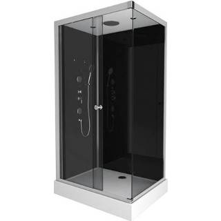 👉 Douchecabine zwart male Aurlane Black 2 rechthoek 110x80cm 3700710227540