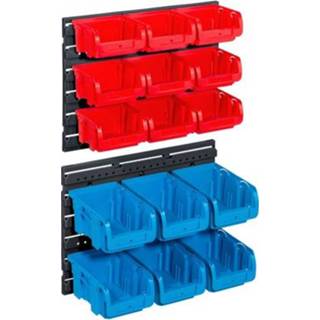 👉 Magazijnbak rood blauw male Allit opbergbak ProfiPlus 120x385x350mm - 16 stuks 4005187571202