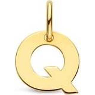 👉 Hanger goud active Letter Q in massief 14 Karaat