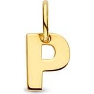 👉 Hanger goud active Letter P in massief 14 Karaat