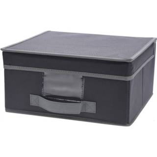 👉 Opbergdoos grijze polyester grijs Opbergdoos/opbergbox 44 Cm - Opruimen Opbergmanden Voor Kledingkast 8719538890237