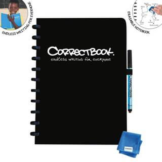 👉 Correctbook A4 Original: uitwisbaar / herbruikbaar notitieboek, gelijnd, Ink Black (zwart)