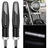 👉 Motorfiet wit active 2 STKS D12V / 1 W Motorfiets LED Waterdichte Dynamische Blinker Zijlichten Stromend Water Richtingaanwijzer (Wit Licht)