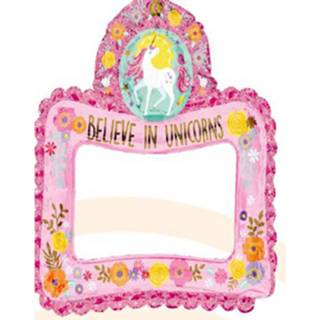 👉 Folie roze Selfie Frame - Believe In Unicorns Ballon 13051796389