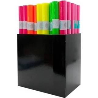👉 Kaftpapier geel Folie Schoolboeken Neon 3 Meter X 45 Cm - Boeken Kaften 8719538575325
