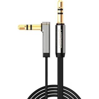 👉 Audio connector active mannen Ugreen 3.5mm Mannelijk naar Elleboog Adapterkabel Vergulde Poort Auto AUX Audiokabel, Lengte: 0.5m