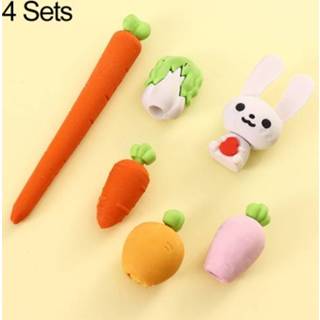 👉 Briefpapier active kinderen 4 Set Creatieve Gum Konijn En Wortel Diermodel DIY Fun