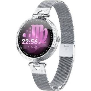 👉 Smartwatch zilver active AK22 1,09 inch IPS-scherm IP67 waterdicht smartwatch, ondersteuning slaapbewaking / bloedzuurstofbewaking hartslagbewaking (zilver)