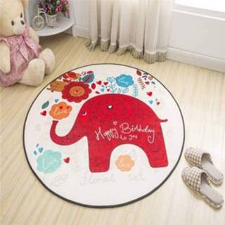 👉 Carpet active Circular Water Uptake Floot Mat Cartoon Door Mat, Diameter: 40cm (Elephant)