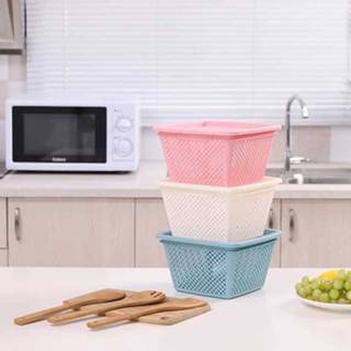 👉 Opbergmand plastic active 3 PSC Huishoudelijke artikelen Holle afvoermand Keuken Groente Wassen Fruit Willekeurige kleurlevering