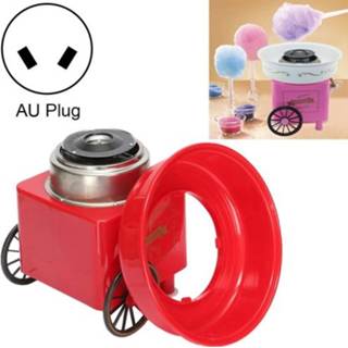👉 Trolley rood active Retro Mini-suikerspinmachine, specificatie: Australische voorschriften 220 V (rood)