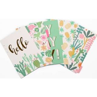 👉 Dagboek groene active A5 Notebook Index Pagina's Vervanging Core Kawaii Planner Verdelers 6 Gaten Losbladige Spiraal Labels Journal Accessoires (Groene Mood)