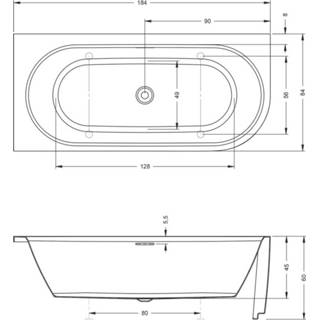 👉 Hoekbad acryl glans chroom wit Riho Desire bad rechts 184x84cm met sifon badvuller BD05C05 8714148587782
