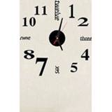 👉 Wandklok zwart acryl active Lovelife WC37130 Engels digitale DIY stereo Wall Stick Clock (zwart)