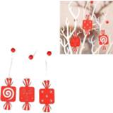 👉 Kerstversiering houten active 4 STKS Creatieve Cartoon Kleur Snoep Decoratie Hanger Kerstboom (Vierkant)