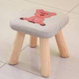 👉 Kruk houten stoffen active kinderen Massief vierkante Creatieve kinderstoel Sofa (varken)