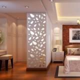 Zilver Honana DX-Y5 12Pcs Cute Silver DIY Pebble Shape Mirror Wall Stickers Home Bedroom Office Decor