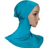 👉 Sjaal active vrouwen Herfst en winter dames effen kleur capuchon modale hoofddoek, maat: 45 x 43 cm (meerblauw)