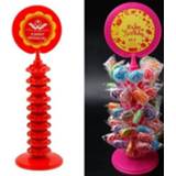 👉 Lollipop rood PP active TX015 2 STKS Ring 120 Gaten Houder Verstelbare Candy Display Stand (Rood)