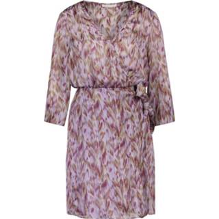 👉 Short sleeve purper polyester l jurken vrouwen rood Freebird Ethnic-feather-pes-01 mini dress odette purple 8719918289453 8719918289422 8719918289439